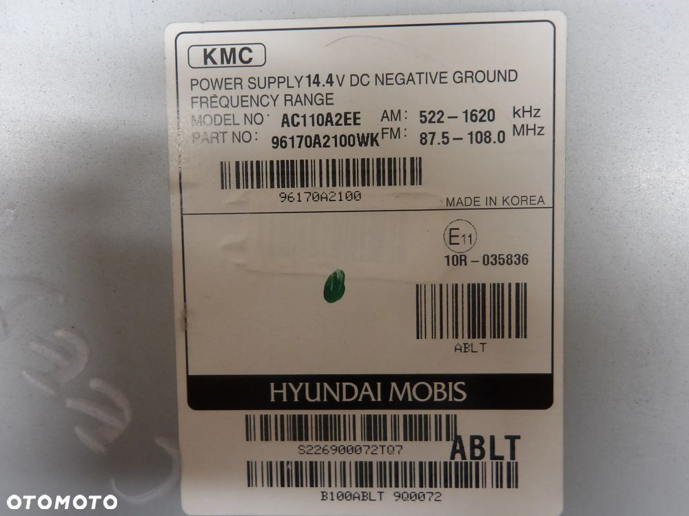KIA CEED SW II 12-18r. 1.6 CRDI RADIO 96170A2100 - 5