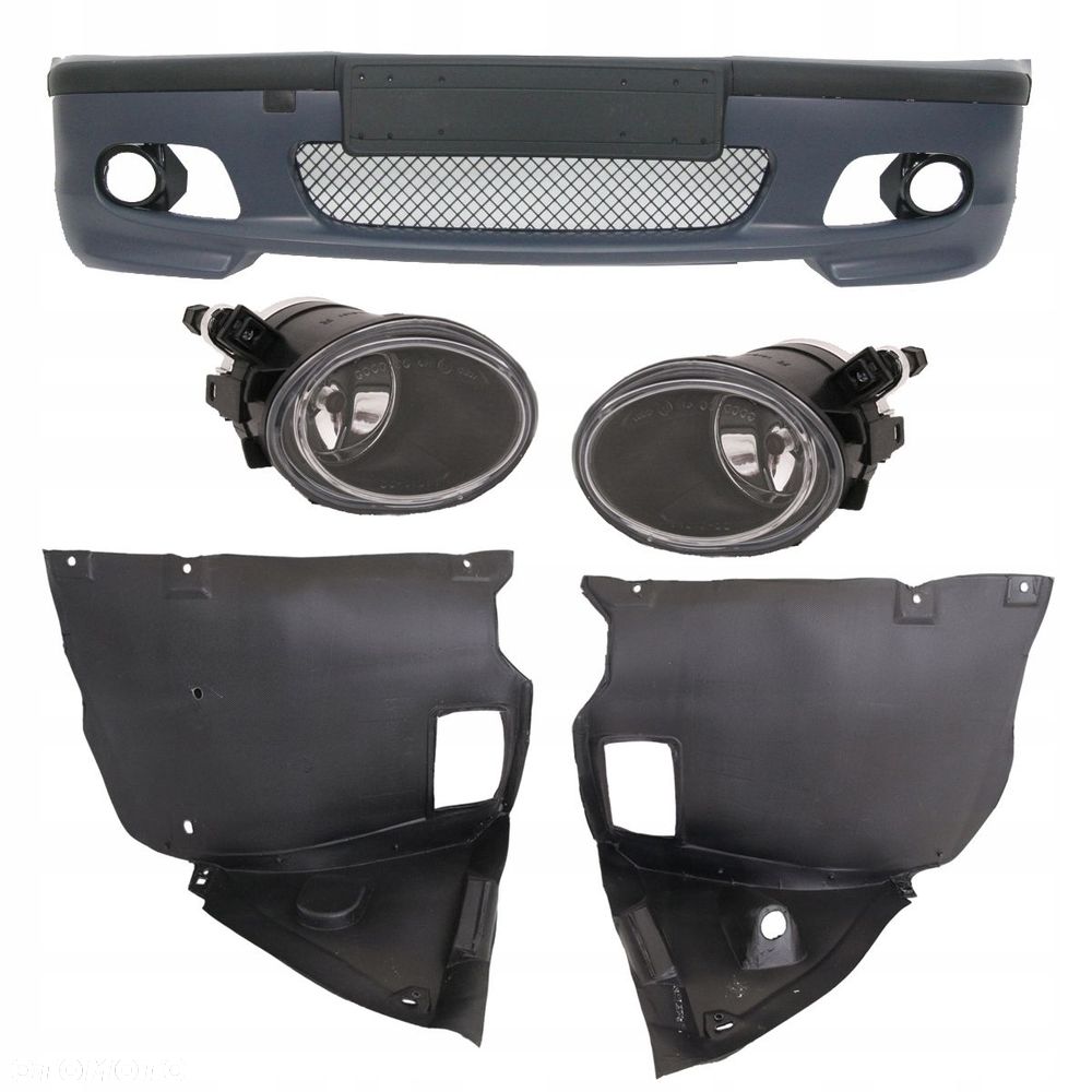 Zderzak Przod kpl Kratki Listwy Nadkola Halogeny M pakiet power Bmw 3 e46 - 1