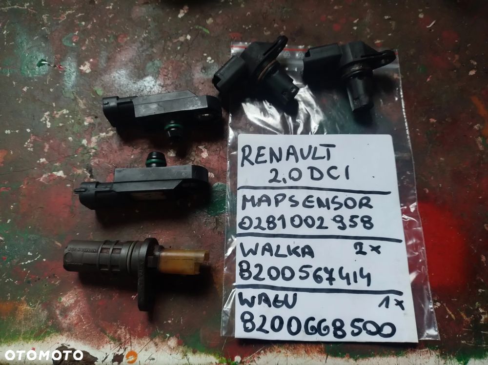 RENAULT OPEL 2,0DCI mapsensor 0281002958 czujnik wału 8200668500 czujnik wałka 8200567414
