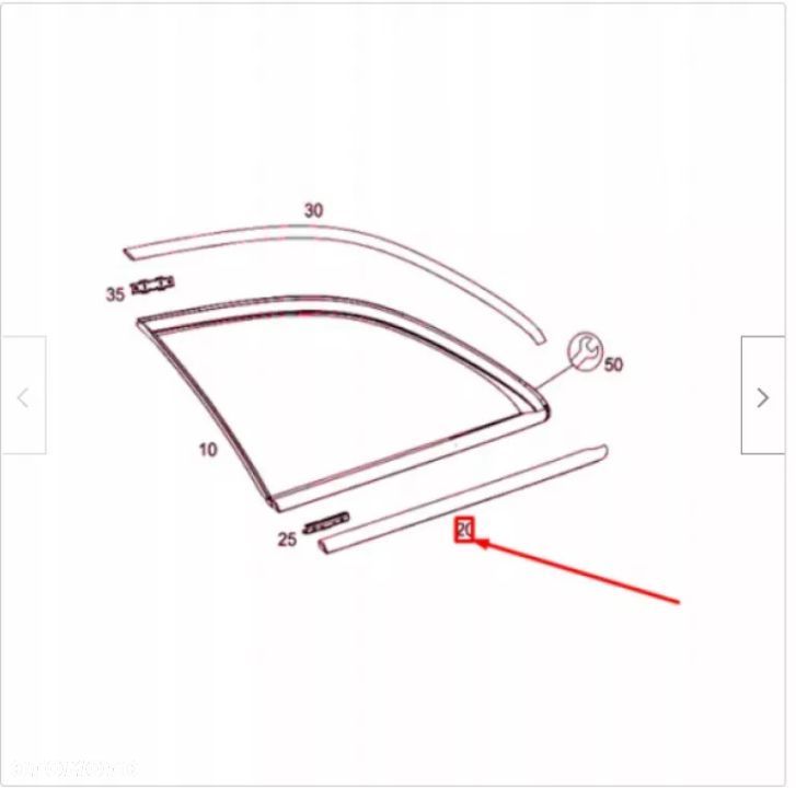 MERCEDES W213 LISTWA CHrom lewy tył a2136700100 - 1