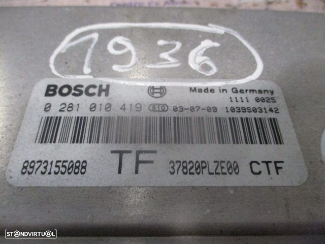 Centralina 0281010419 8973155088 HONDA CIVIC 7 2002 1.7CDTI 100CV 3P CINZENTO BOSCH - 4