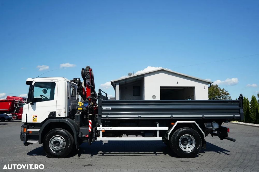 Scania P 280 / 4X2 / BASCULĂ + HDS HMF 635 K2 / RADIOCOMANDĂ / ROTATOARE / EURO 6 / - 9