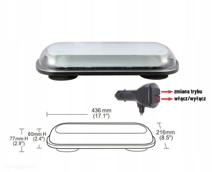 belka ostrzegawcza led 436 x 216 mm r65 r10 - 5