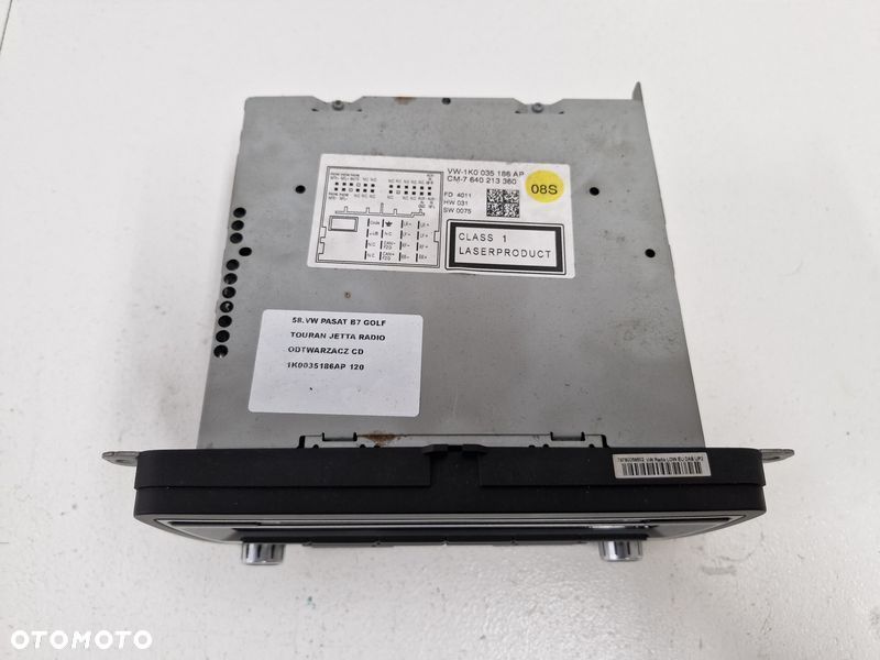 volkswagen passat b7 radio odtwarzacz cd 1k0035186ap - 4