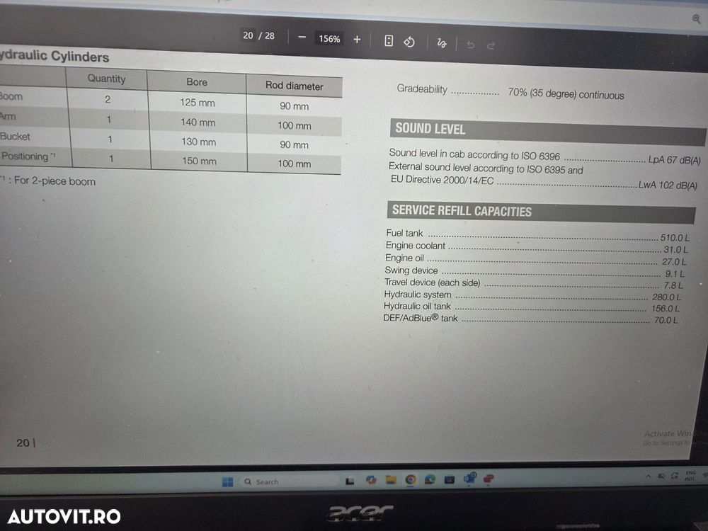 Hitachi ZX250LCN-6, 2019, 5.737h, CUPLA RAPIDA, cupa 1,55mc, inst picon, inst rotire, camera spate si laterale, latime 2,99m, ad sapare 7m, 3 pompe hidr HITACHI, consum 11,8l/h, lant 80% ok, ridica 16t, posibil leasing 3 ani-PROMOTIE 89.900 EUR+Tva - 34
