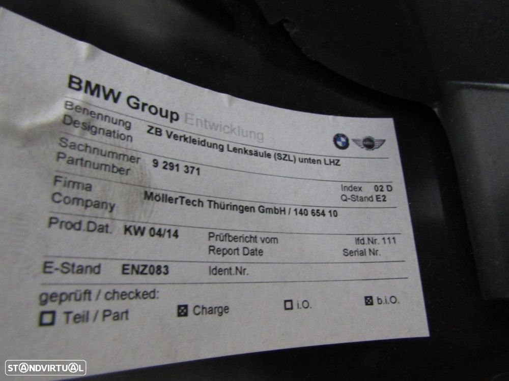 Revestimento - Coluna Direcção  Inferior Seminovo/ Original BMW 2 Active Tourer... - 4