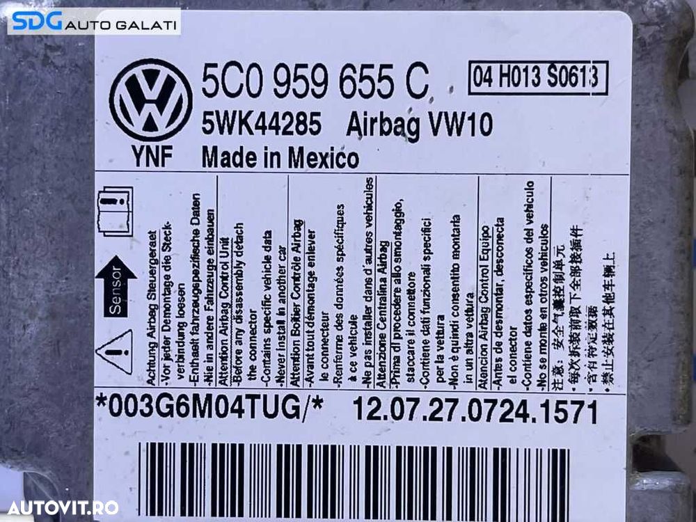 Unitate Modul Calculator Airbag Skoda Yeti 2010 - 2018 Cod 5C0959655C 5WK44285 [L3725] - 2