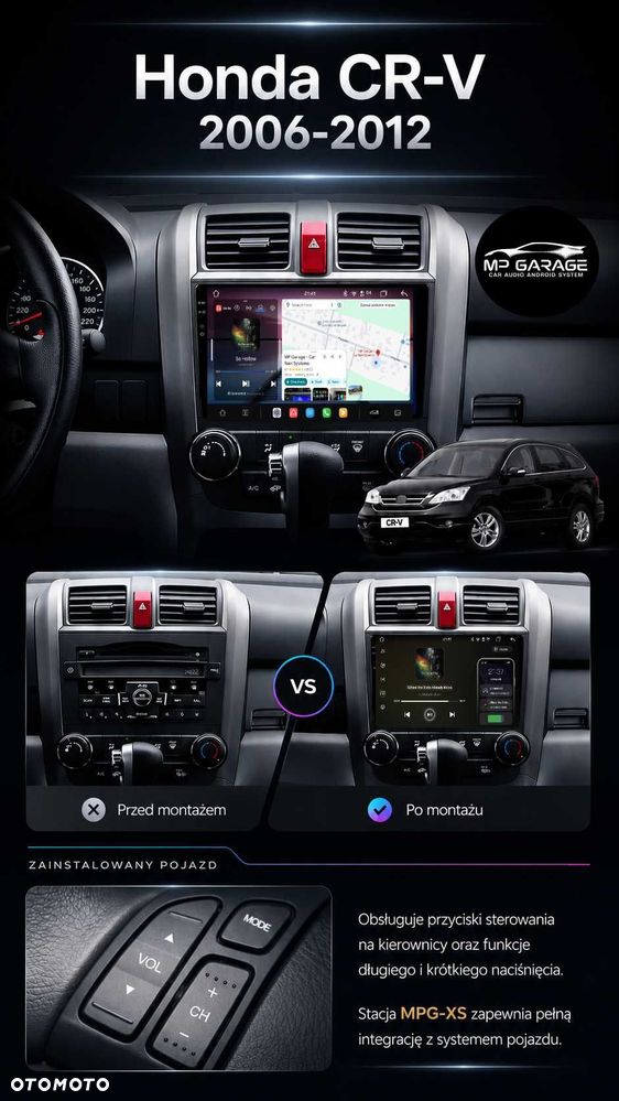 Radio Nawigacja Android_14 Honda CRV 4G LTE CarPlay/AndroidAuto Qled Montaż - 2