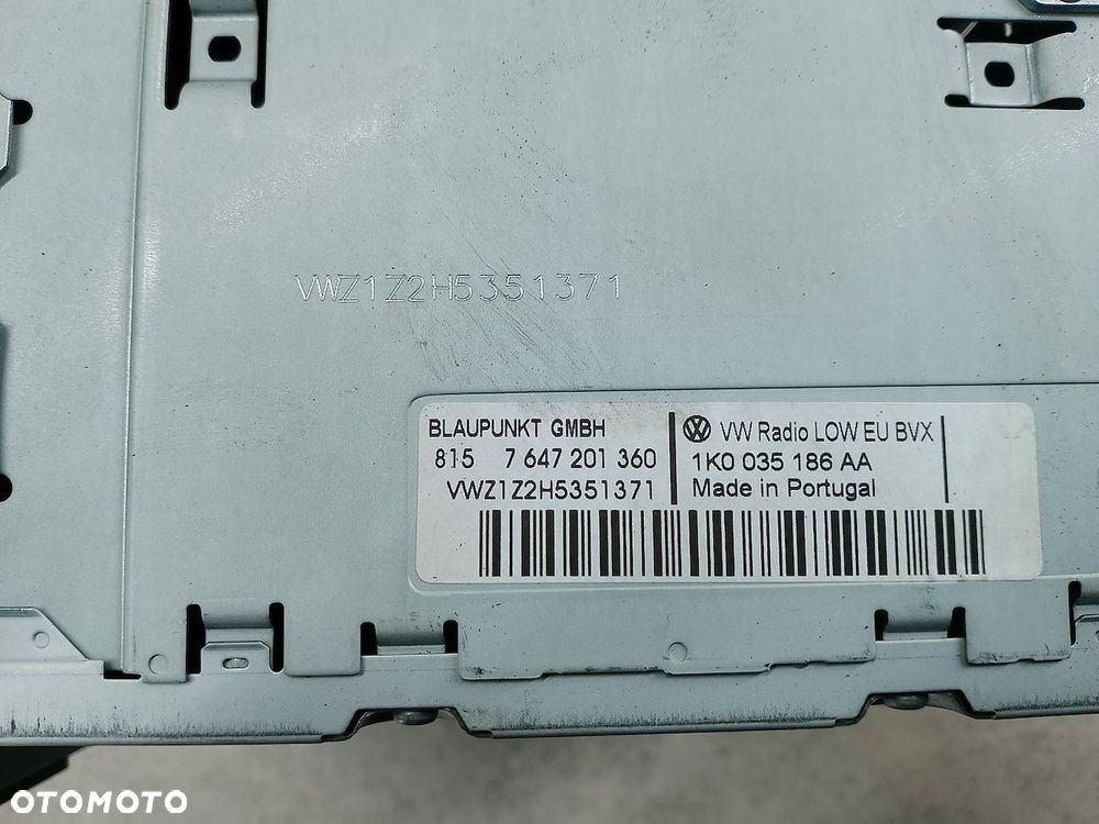 RADIO FABRYCZNE VW GOLF V 1K0035186AA 7647201360 - 7
