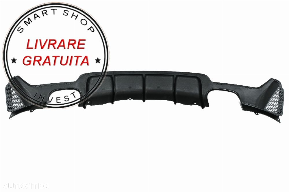 Difuzor Bara Spate Evacuare Dubla BMW Seria 4 F32 F33 F36 (2013-2019) Negru Lucios- livrare gratuita - 8