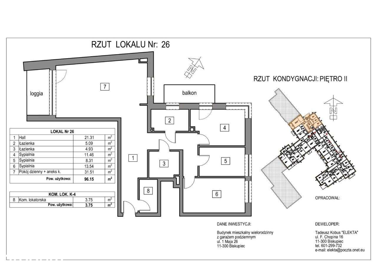 Mieszkanie Nr 26 - Piętro II - 96,15m2