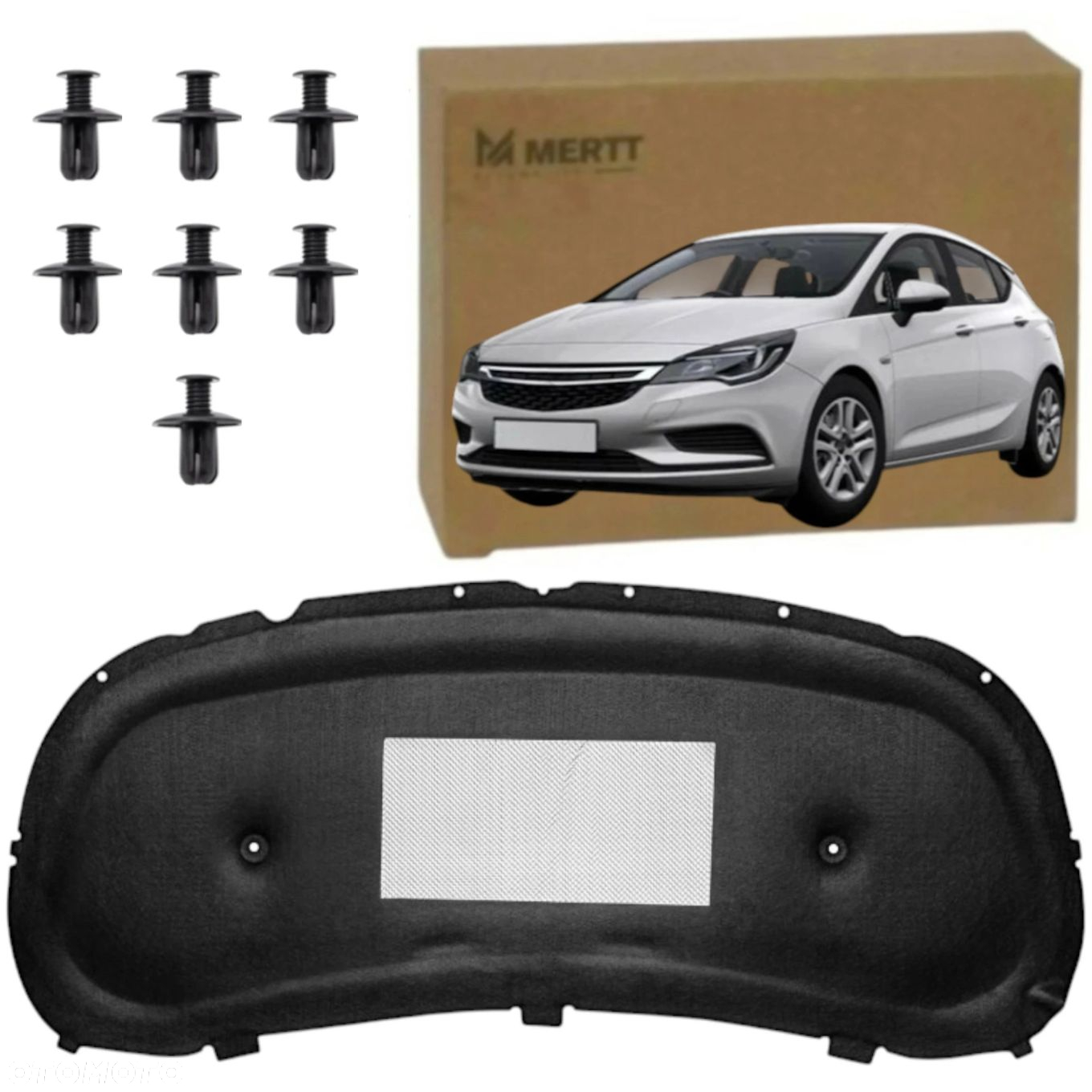 wyciszenie podbitka mata pokrywy silnika + SPINKI OPEL ASTRA K 2015-2019 - 2