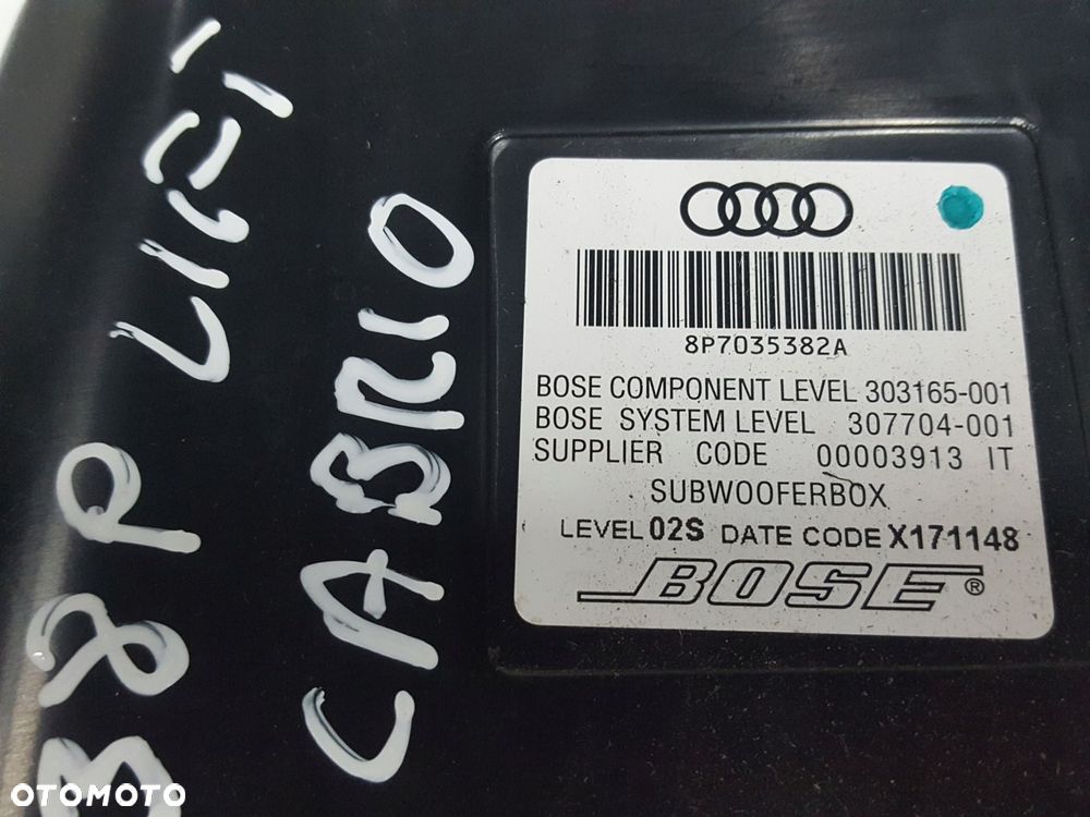 AUDI A3 8P 8P7 LIFT 08-12r CABRIO GŁOŚNIKI BOSE WZMACNIACZ 8P7035223H - 4
