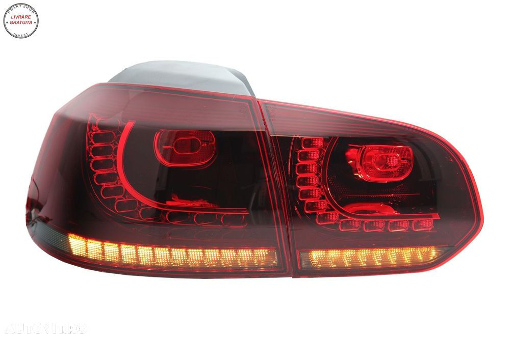 Stopuri Full LED VW Golf 6 VI (2008-2013) R20 Design Rosu Fumuriu cu Semnal Dinami- livrare gratuita - 2
