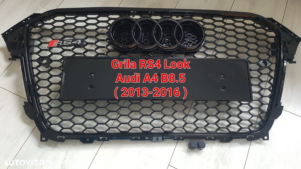 Grila-Fagure-RS4-Look-Audi-A4-B8.5-2012-2016-Negru-Lucios-Premium-Noua - 1