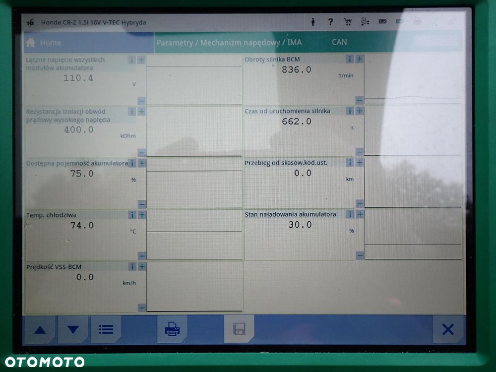 CZĘŚCI - Honda CR-Z 1,5 i-VTEC 124KM HYBRID LEA1 FILM COUPE HB 3D GT IMA lakier NH624P 2010r. INDEX - 9987 - 22