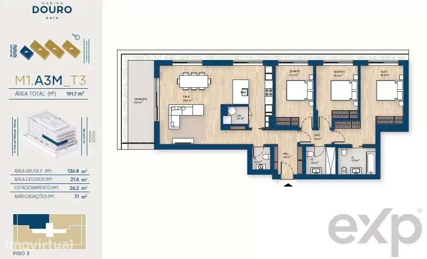 Apartamento T3 | Canidelo, V.N.Gaia - Grande imagem: 2/39