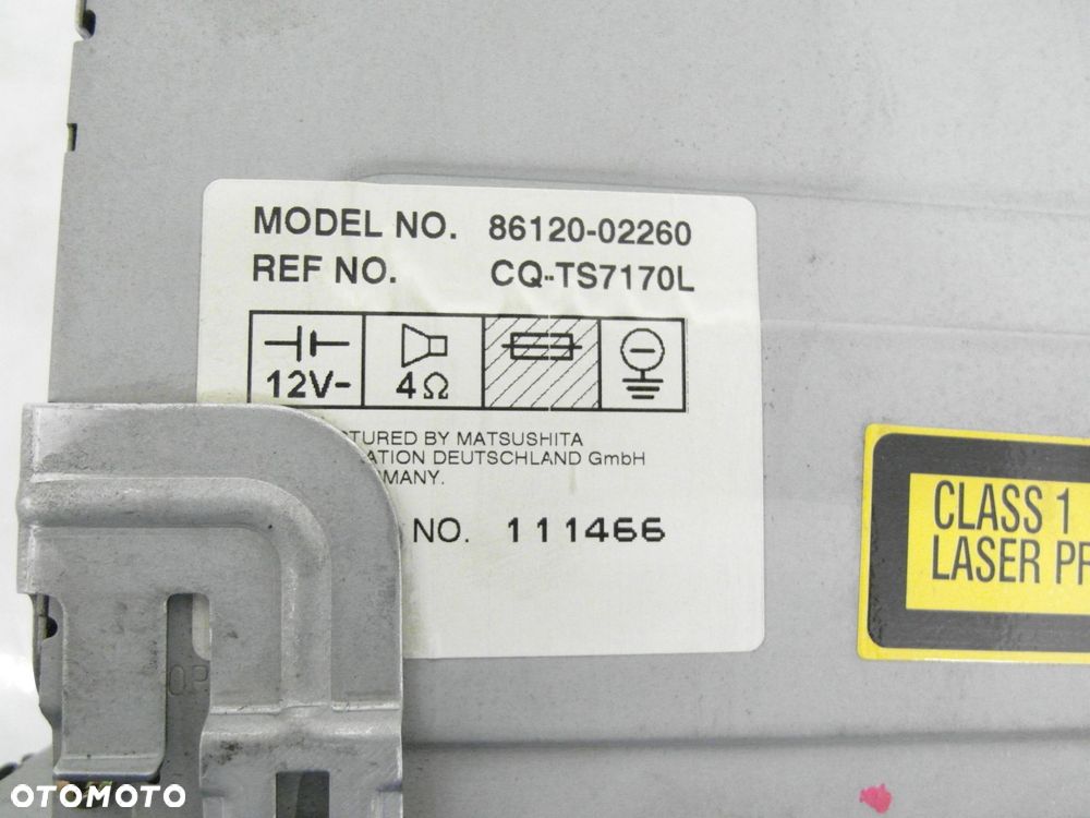 RADIO TOYOTA COROLLA (_E12_) 8612002260 - 8