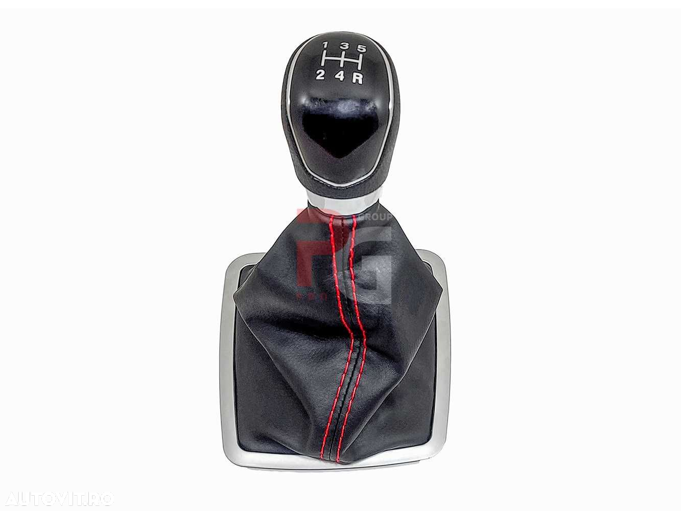 Nuca cu manson de viteze pentru Ford Focus 2 C-Max 5 viteze negru/rosu - 2