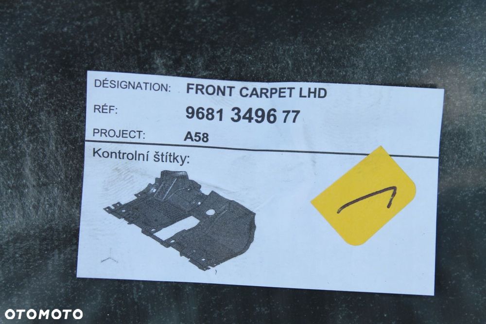 CITROEN C3 PICASSO 09-12 DYWAN WYKŁADZINA WNĘTRZA PRZÓD 9681349677 - 5