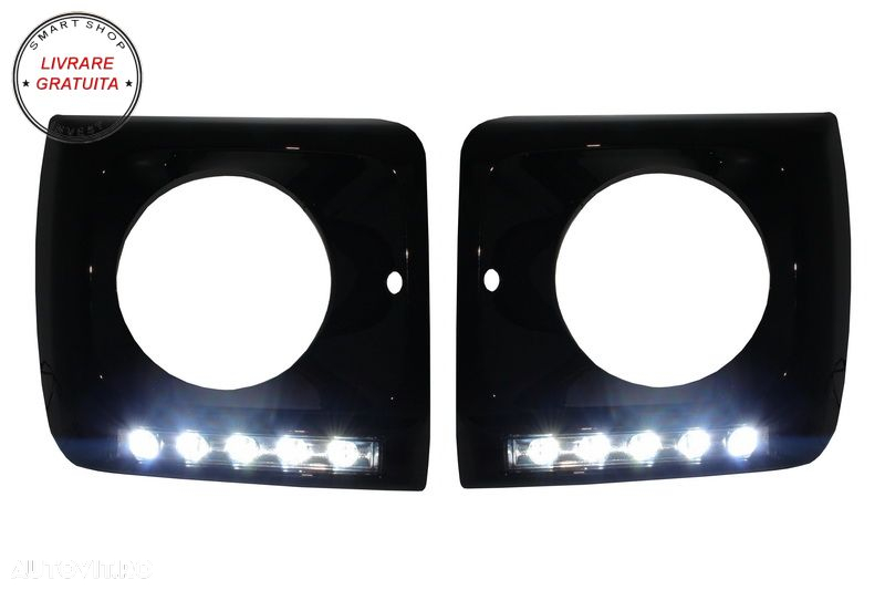 Carcasa faruri cu Lumini de zi dedicate LED DRL Crom Mercedes G-class W463 (1989-2- livrare gratuita - 5
