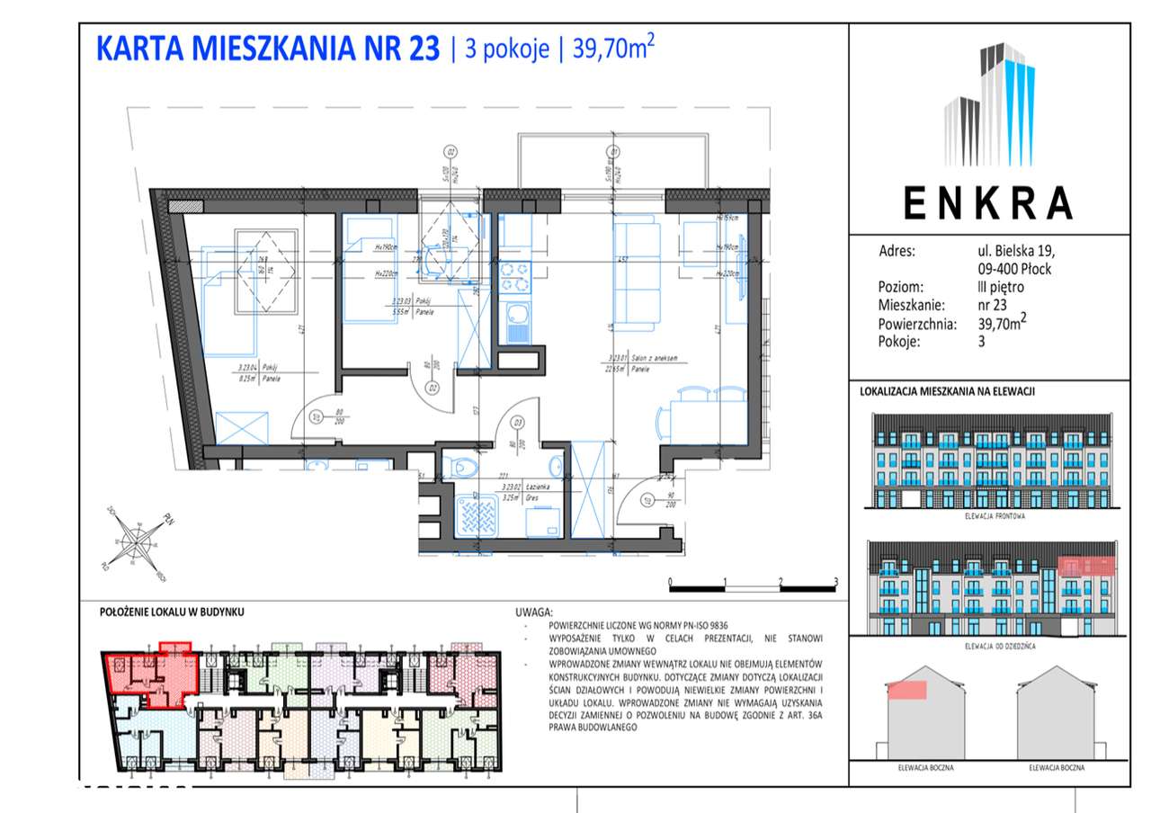 Mieszkanie, 39,70 m², Płock