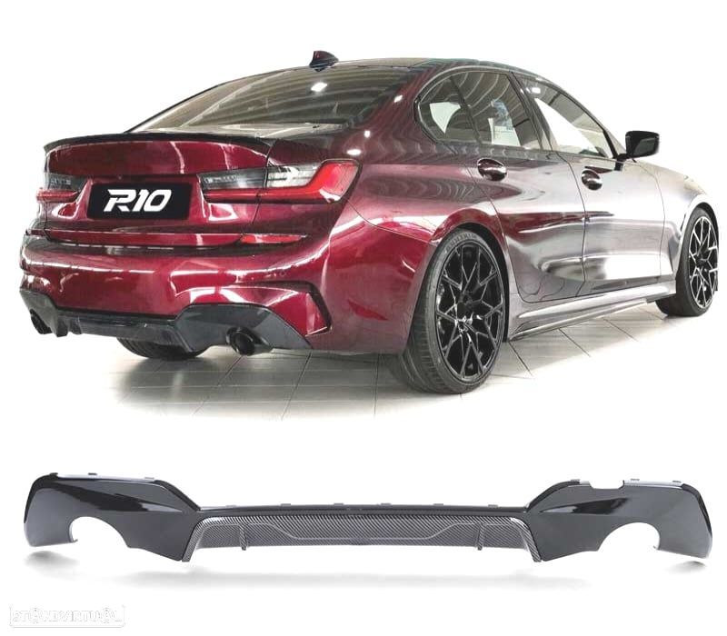 DIFUSOR BMW G20 G21 18- LOOK M PERFORMANCE PRETO BRILHANTE + CARBON - 1