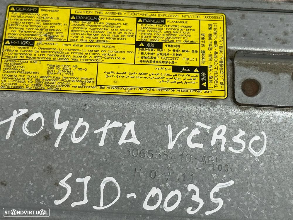 Conjunto Airbags + Cinto Frente Direito / Esquerdo - Toyota Verso - 14