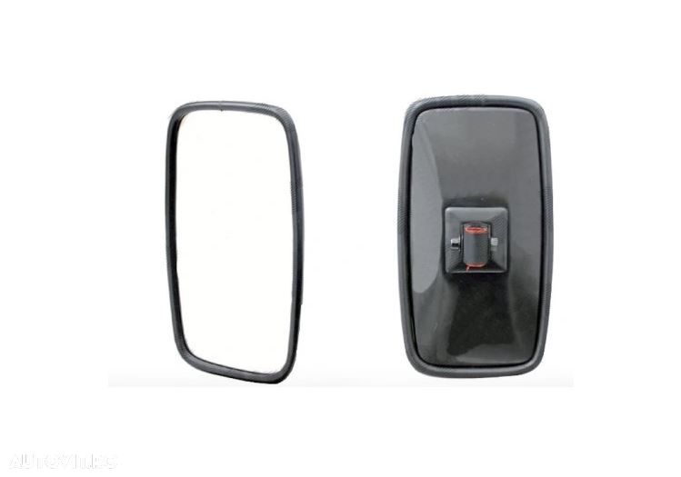 Oglinda exterioara universala Peugeot J9, 03.80-06.1987, Renault Master (T/P), 08.80-07.1998; Trafic, 03.1980-03.2001, Stanga=Dreapta, ajustabil manual; carcasa neagra; 155x285mm, pentru bratul o18mm - 1