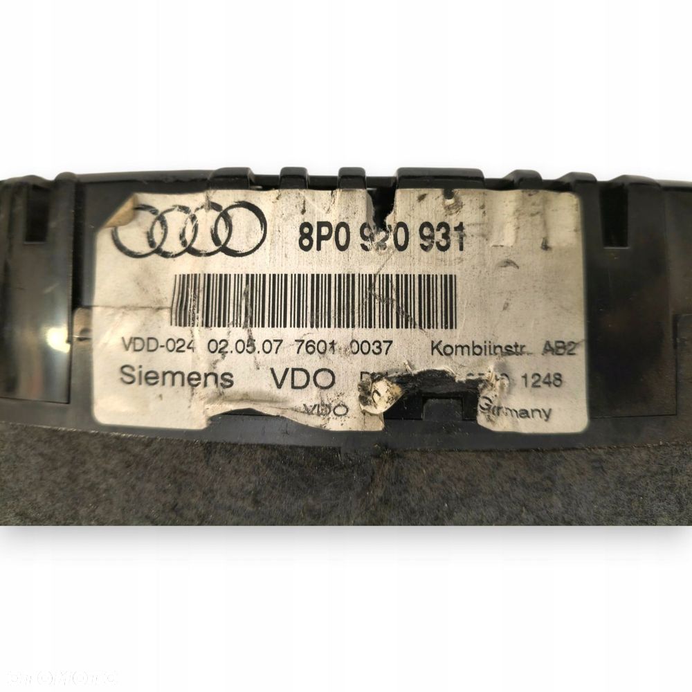 LICZNIK ZEGARY 8P0920931 Audi A3 8P 1.9 2.0 TDI Diesel 176 402km europa - 12