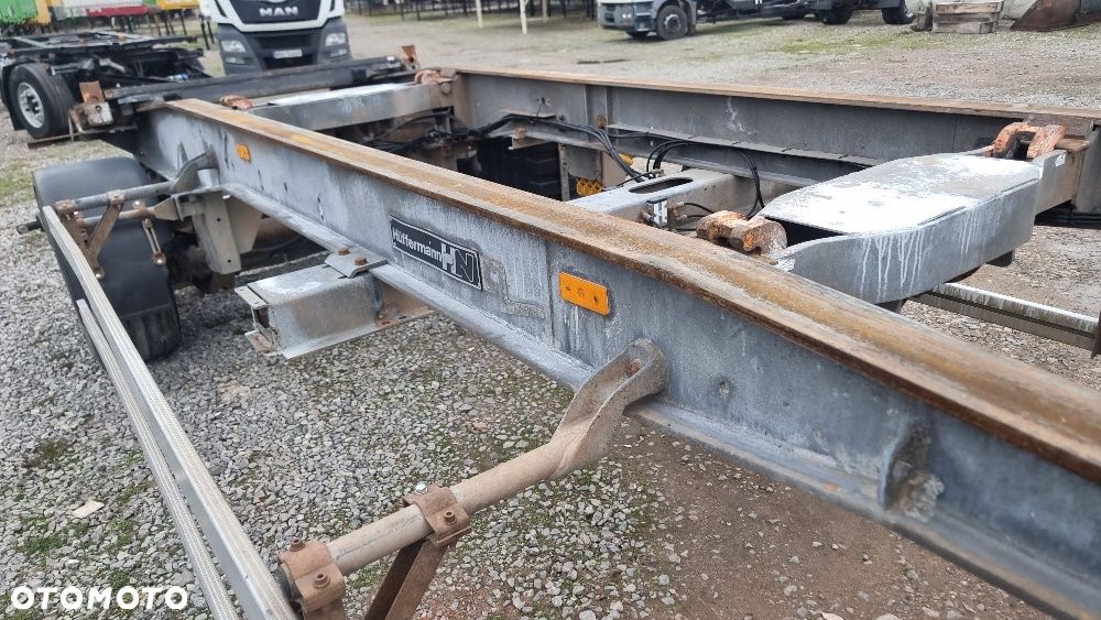 Huffermann 24.500zł netto PRZYCZEPA HAKOWIEC DO KONTENERÓW DO ZŁOMU RAMA OCYNK ROK OPONY 80% ST.BDB MOŻLIWOŚĆ TRANSPORTU - 7