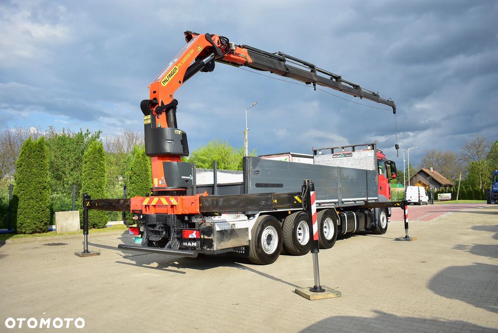 MAN TGS 35.480 Tridem 8x4 /Skrzynia 7.20m./ Palfinger PK 34002 SH/ Wciągarka/ 8 Segmentów/ 22m. / 5 i 6 Funcja/ Rotator/ Pilot/  Manual/ Euro 5/ Autokran/ Ladekran/ Kran/ HDS/ Seilwinde / Sprowadzony ! - 18