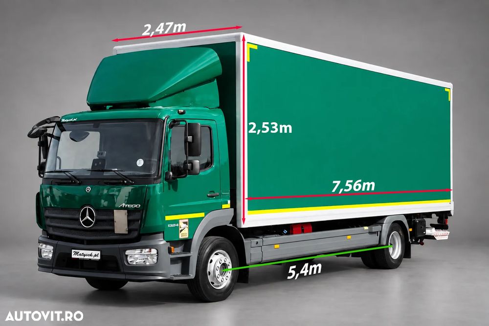 Mercedes-Benz ATEGO 1324 / CONTAINER - 7,5 M / 4x2 / DHOLLANDIA LIFT / UȘI LATERALE / EURO 6 - 3