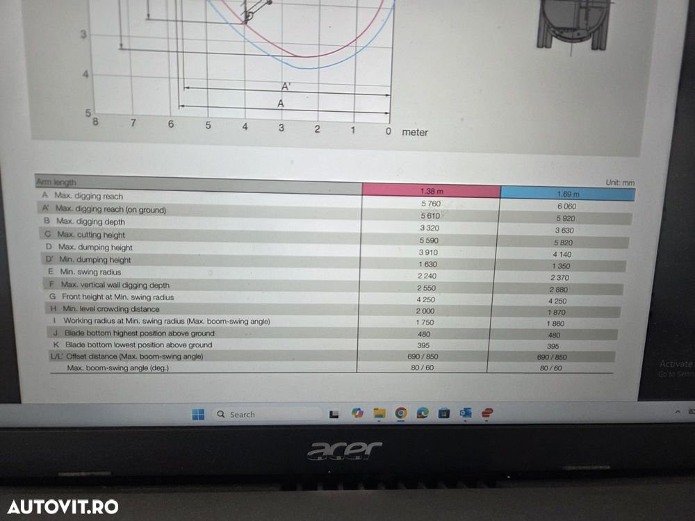 Hitachi ZX48U-6, 2023, 2.662h, CUPLA RAPIDA HIDR+3 CUPE NOI, Lama nivelare, Masa operationala 5t, latime 2m, ad sapare 4m, ridica 2,6t, Aer cond, Antifurt, senile 80% ok, posibil leasing 4 ani, PROMOTIE 39.500 EUR+Tva - 10