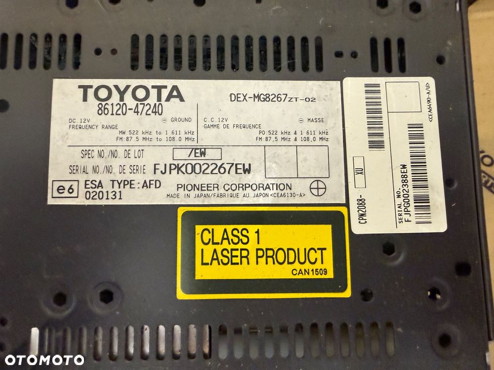 Radio Toyota Prius 03-09r. Nr. 86120-47240. - 2