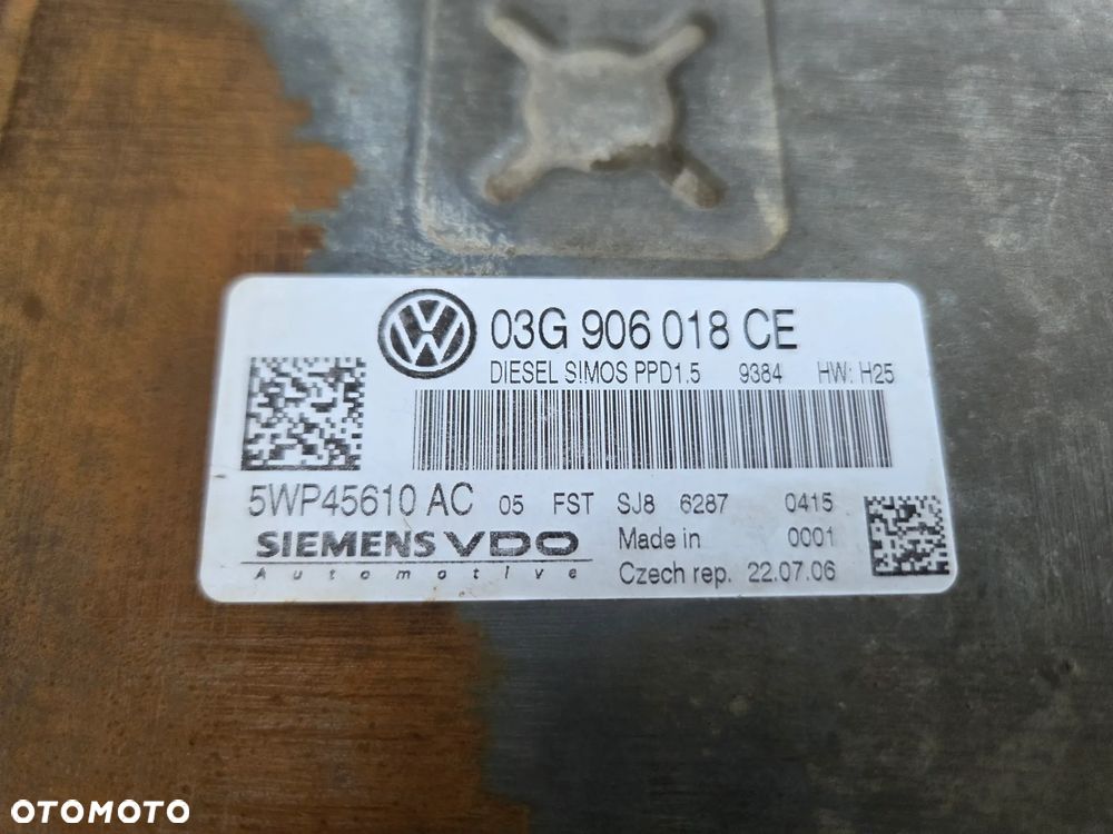 VW AUDI SEAT SKODA 2,0 TDI KOMPUTER STEROWNIK SILNIKA SIEMENS 03G906018CE 5WP45610AC - 4