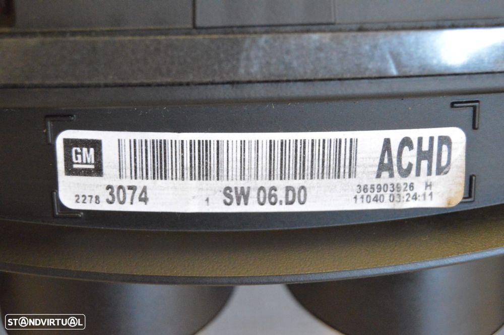 QUADRANTE MOSTRADORES PAINEL INSTRUMENTOS 365903926H 365903926 22783074 OPEL INSIGNIA A G09 TOURER 2.0 CDTI 130CV A20DT - 7