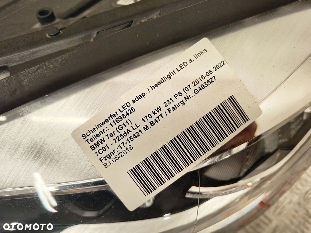 BMW 7 G11 G12 LAMPA PRZÓD EU PRAWA LEWA 7471321 7471322 - 2
