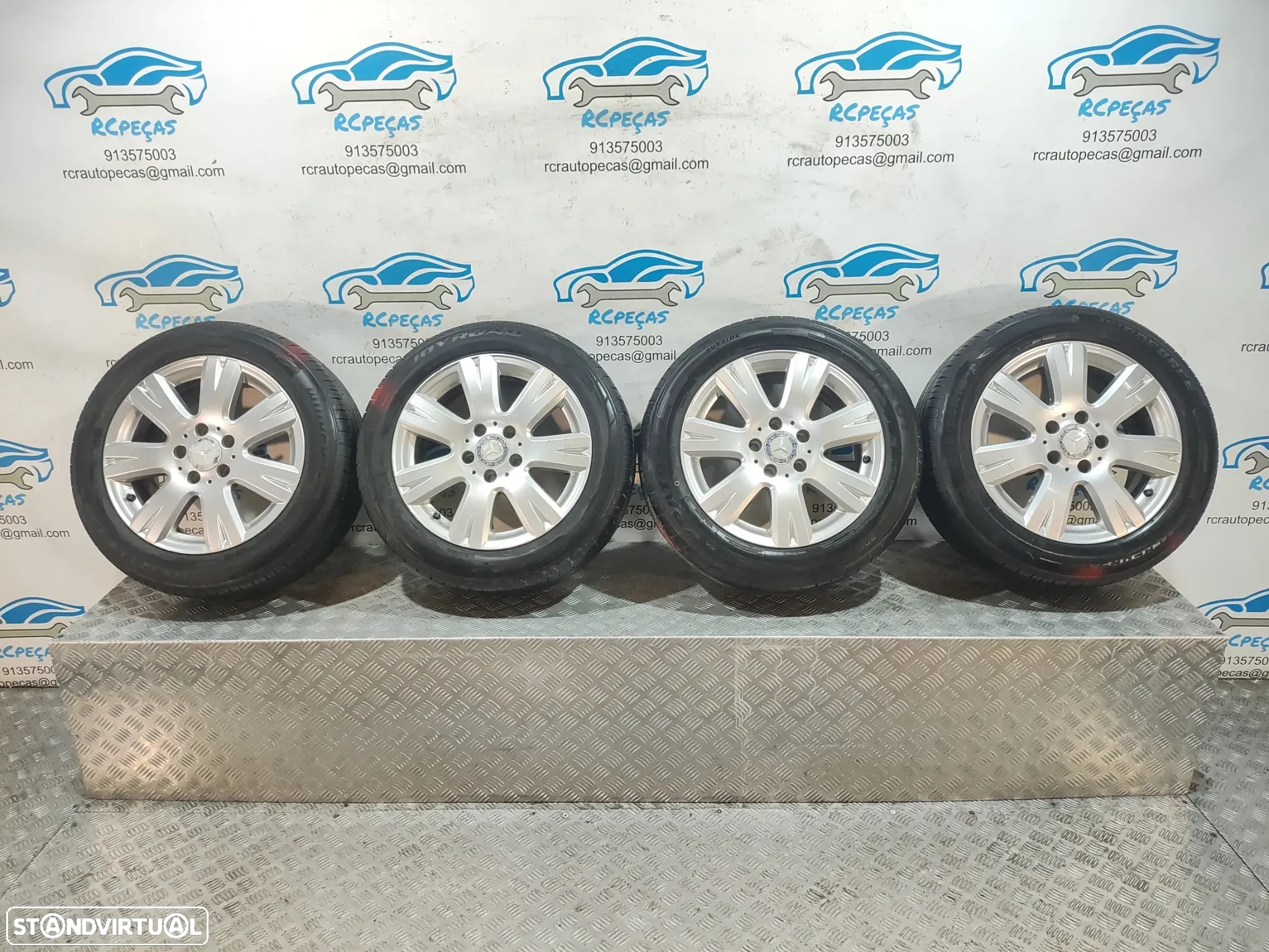 Jantes 16" Mercedes Benz - Class C - ORIGINAIS - 7J | ET43 | 5x112 - 16 Polegadas | A2044012602 | 2044012602 | Pneus | 205 55 16 | Jante | - 12