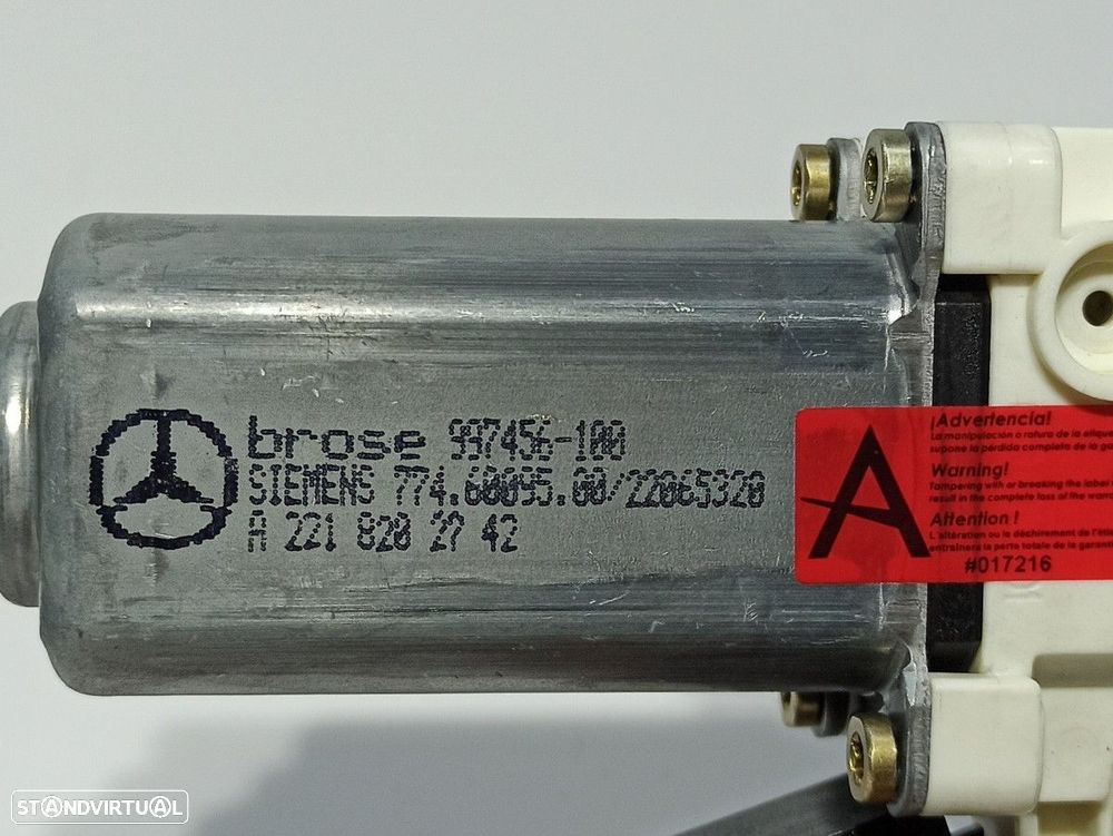 MOTOR ELEVADOR FRENTE ESQUERDO MERCEDES CLASE S (W221) BERLINA 320 / 350 CDI (22... - 2