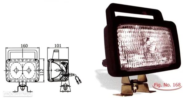 Faróis Farol H3 Retangular 160x112 Duplo PL1742MF - 1