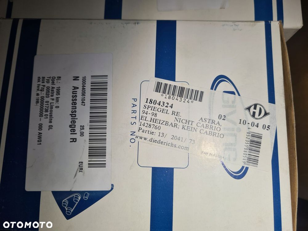 lusterko zewnętrzne prawe 1804324 opel astra f - 2