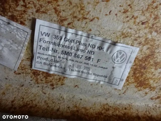 Podsufitka Volkswagen Golf V Plus 5M0 867 501F - 4