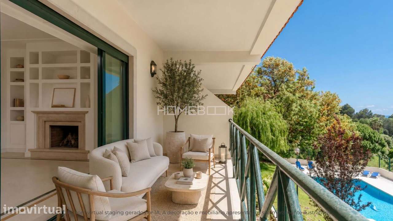 Duplex T3 com Zona Social no Piso Superior e Vista Mar | Monte Estoril - Grande imagem: 3/60
