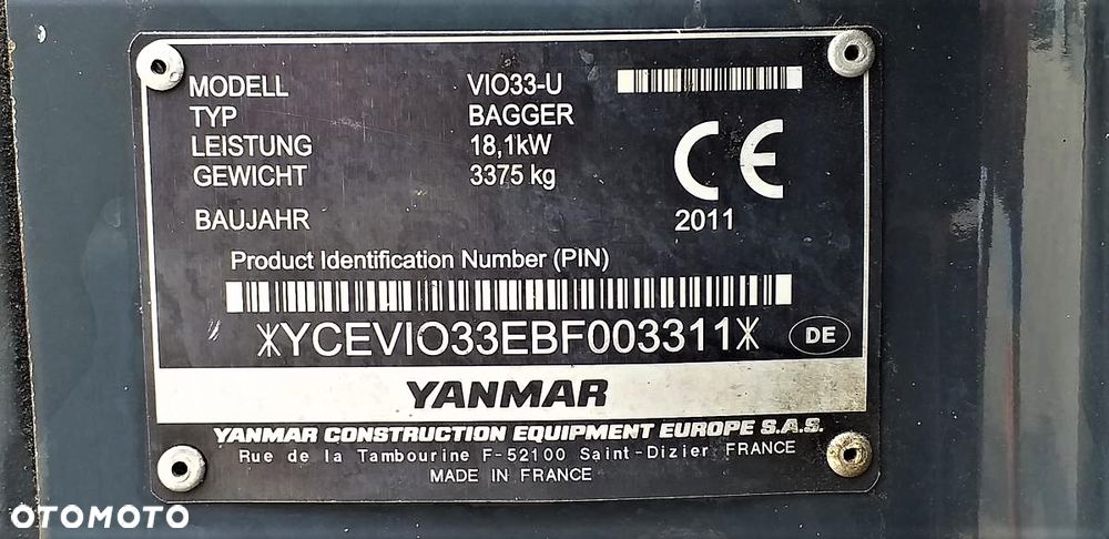 Yanmar Minikoparka gąsienicowa YANMAR VIO 33 U - 39