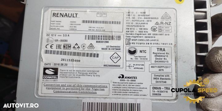 Unitate Navigatie Radio-CD 281153249R Renault Talisman 1 [2012 - 2020 - 2