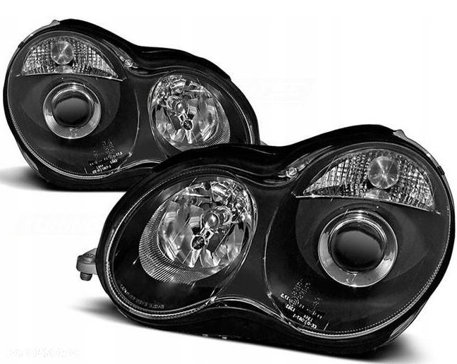 Reflektory Lampy Czarne Tuning Soczewka h7 Mercedes C-klasa 203 2000-2004 - 2