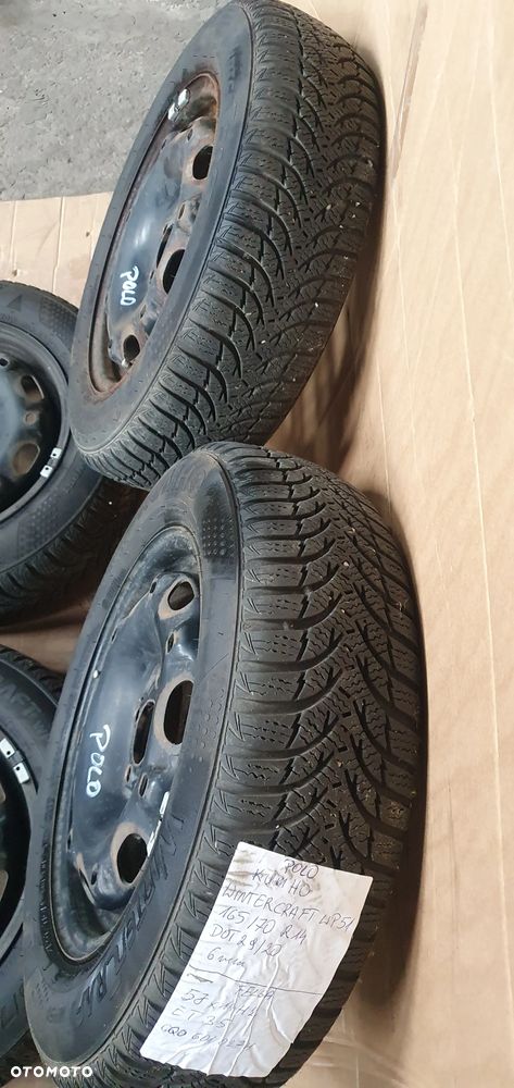 Felgi stalowe z oponami 5J ET35 165/70 R14 5X100 VW Polo 6Q0601027H - 8