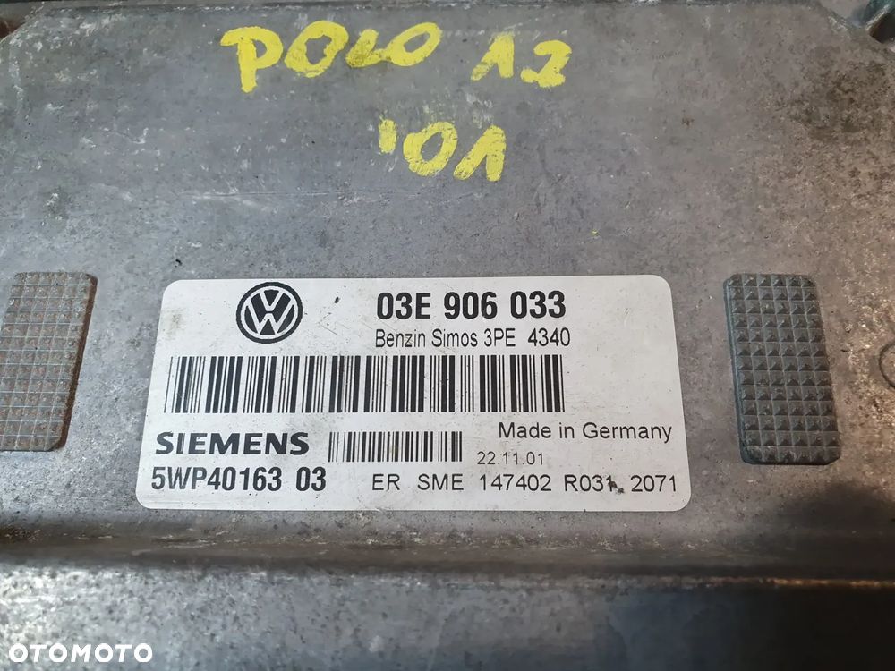 VW POLO IV 9N 1.2 12V AZQ ECU STEROWNIK SILNIKA KOMPUTER 03E906033 VOLKSWAGEN SIEMENS POSIADAM 4 SZT - 6