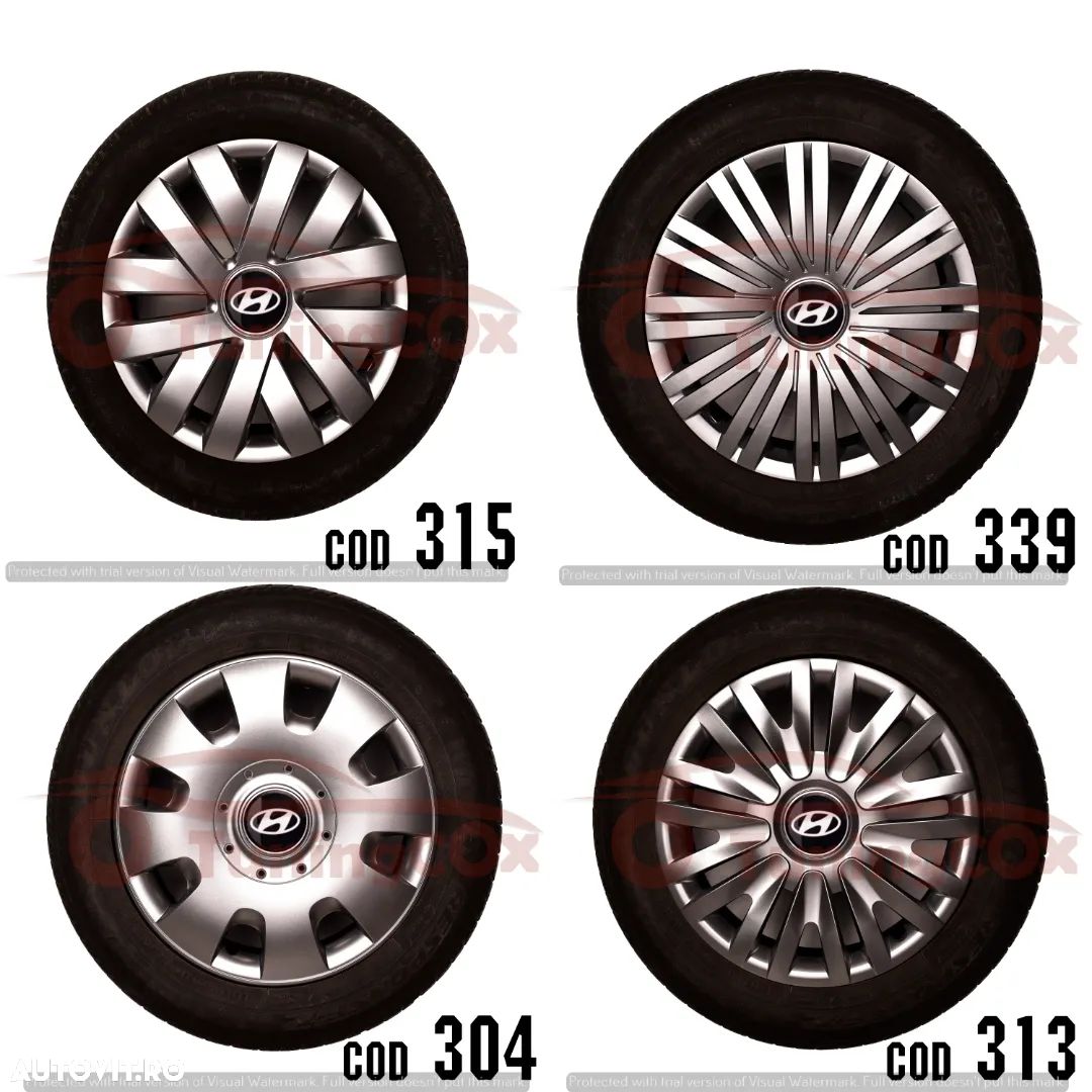 Capace roti R15 HYUNDAI la set de 4 buc,covorase interioare,manson schimbator - 1
